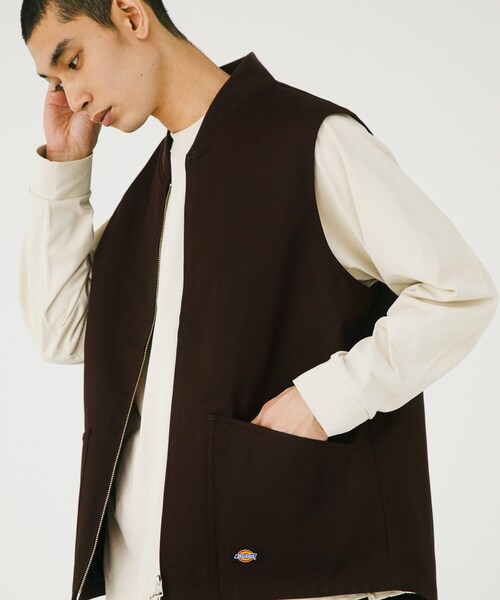 EKAL（エカル）の「『別注』Dickies×EKAL　ワークベスト（ベスト・メンズ・ブラウン/ブラック・M/L）」の22枚目の写真