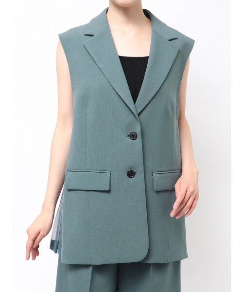 MURUA（ムルーア）の「サイドオープントテーラードジレ【セットアップ着用可】（ベスト・レディース・グレー/ブラック/ブルー/ベージュ・F）」の12枚目の写真