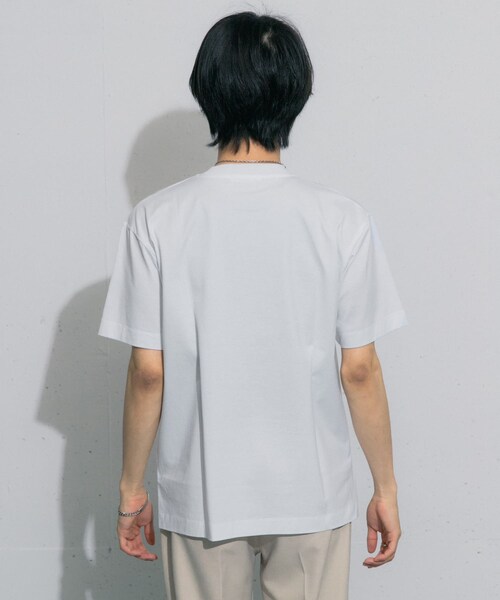 SENSE OF PLACE by URBAN RESEARCH（センスオブプレイスバイアーバンリサーチ）の「シルケットTシャツ(5分袖)（Tシャツ/カットソー・メンズ・WHITE/BLACK/CHARCOAL/GREEN・S/M/L）」の14枚目の写真