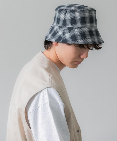 SENSE OF PLACE by URBAN RESEARCH（センスオブプレイスバイアーバンリサーチ）の「『ユニセックス』チェックバケットハットB（ハット・メンズ・BLACK/IVORY/NAVY・one）」の9枚目の写真