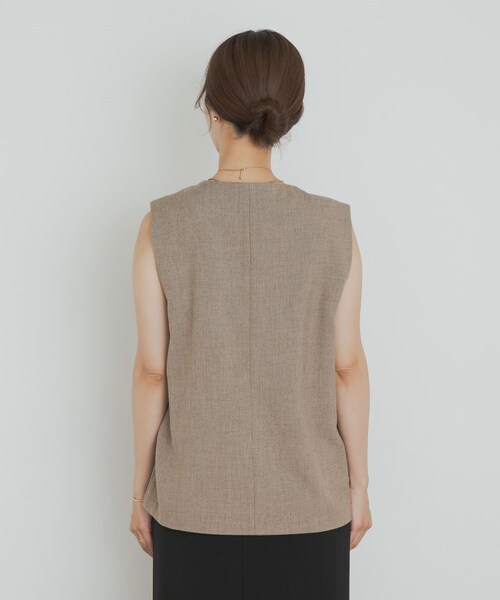 URBAN RESEARCH DOORS(アーバンリサーチドアーズ)の「ノーカラージレ(テーラードジャケット・レディース・BEIGE/BLACK・M)」の13枚目の写真