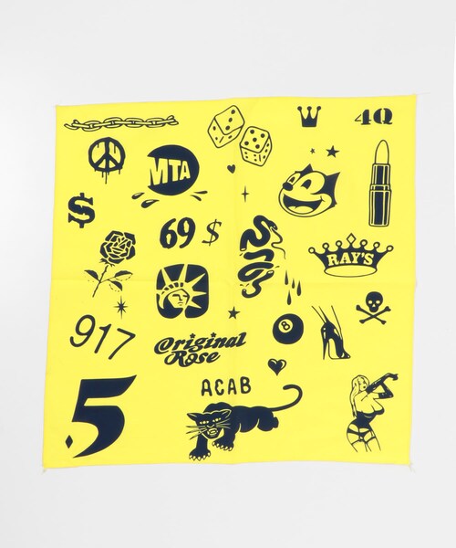 URBAN RESEARCH(アーバンリサーチ)の「Original Rose Bandana(バンダナ/スカーフ・メンズ・YELLOW/NAVY・FREE)」の6枚目の写真