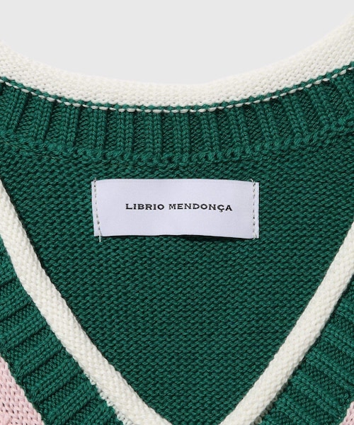 ADAM ET ROPE'(アダムエロペ)の「【LIBRIO MENDONCA/リブリオ メンドンサ】KNIT MOP VEST(ベスト・メンズ・ブラック/グリーン・F)」の7枚目の写真
