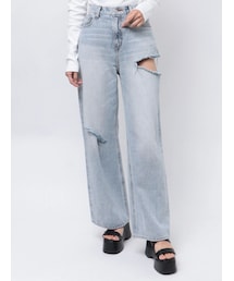 EVRIS | サイドカッティングワイドデニム【セットアップ着用可能】(デニムパンツ)