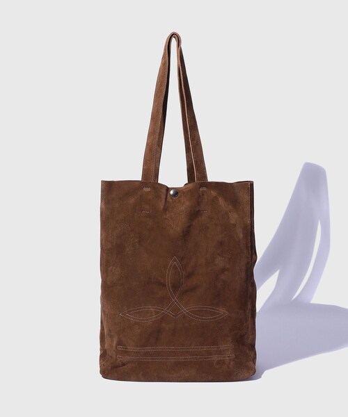 ADAM ET ROPE'(アダムエロペ)の「《別注》【La Botte Gardiane/ラボッテガーディアン】EX BAG SOLENE VELOURS(トートバッグ・メンズ・ベージュ・F)」の4枚目の写真