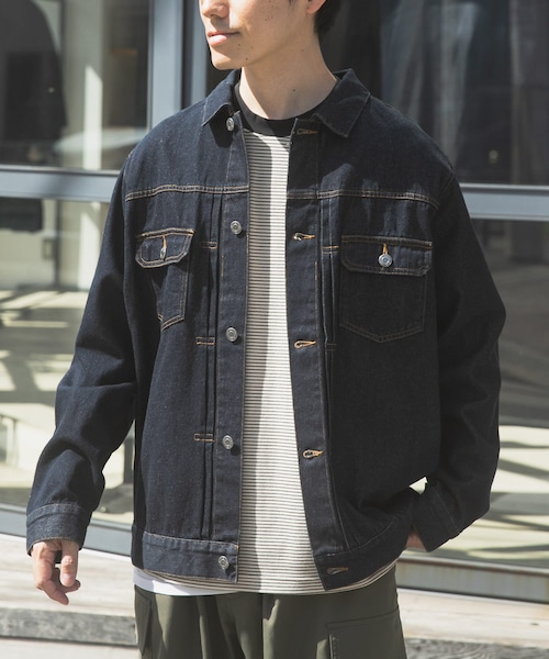 ITEMS URBANRESEARCH（アイテムズ アーバンリサーチ）の「DENIM JACKET TYPE 2nd（デニムジャケット・メンズ・IDG BLU/BLK・M/L）」の2枚目の写真
