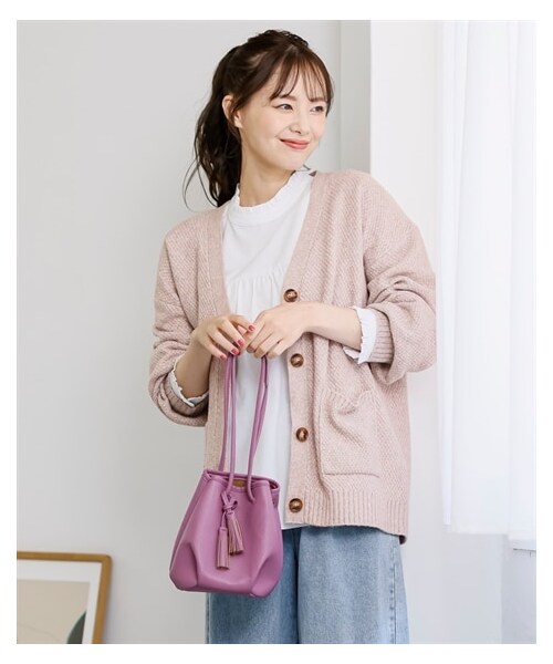 nissen（ニッセン）の「大きいサイズゆるシルエットカノコ編カーディガン（カーディガン/ボレロ・レディース・ミックスカシス/ミックスターコイズ/ミックスライトピンク/ミックスグリーン/黒・L~LL相当/3L~4L相当/5L~6L相当/8L相当/10L相当）」の17枚目の写真