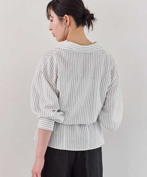 VIS（ビス）の「レイヤードストライプシャツ（シャツ/ブラウス・レディース・ホワイト/オフホワイト・F）」の15枚目の写真