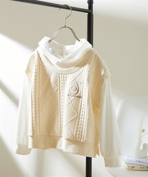 nissen | ベストフェイクレイヤードトレーナー（女の子　子供服・ジュニア服）(スウェット)