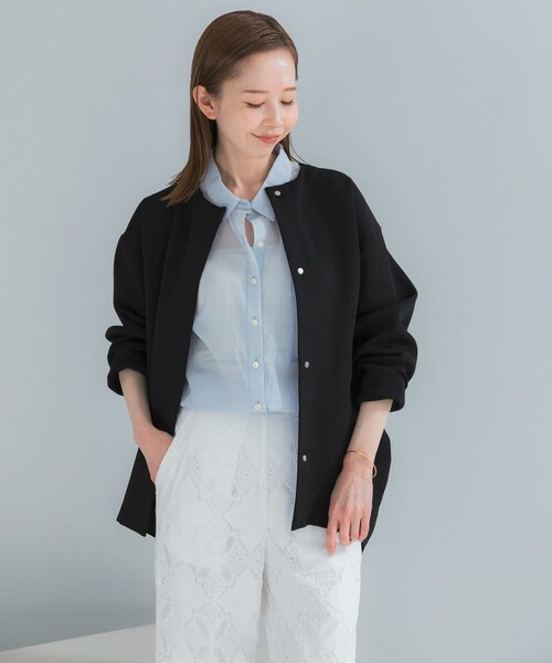 URBAN RESEARCH ROSSO（アーバンリサーチロッソ）の「ELENDEEK　COCOON FORM  CARDIGAN（カーディガン/ボレロ・レディース・O.WHT/BLK/PNK/MNT・Free）」の9枚目の写真