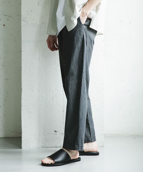 URBAN RESEARCH DOORS（アーバンリサーチドアーズ）の「リネンブレンドデニム イージートラウザー（デニムパンツ・メンズ・INDIGO/INDIGOUSED/BLACK/BLACK USED・M/L）」の22枚目の写真