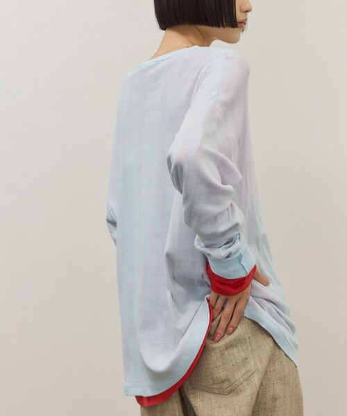 ADAM ET ROPE'（アダムエロペ）の「【Miller for ADAM ET ROPE'】別注 L/S SHEER TEE（2PACK）（Tシャツ/カットソー・レディース・ホワイト/レッド・F）」の19枚目の写真