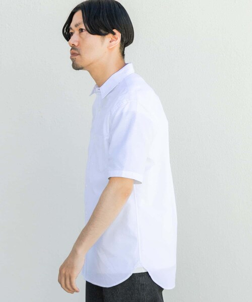 URBAN RESEARCH ROSSO（アーバンリサーチロッソ）の「『抗菌/消臭』『XXLサイズあり』ハイパフォーマンスオックス半袖シャツ（シャツ/ブラウス・メンズ・SAX/WHITE/GRAY/BLACK/INDIGO/SAX STRIPE/GRY STRIPE/NAVY CHECK/BLK CHECK/BLK WATCH/NAVY・S/M/L/XL/XXL）」の14枚目の写真