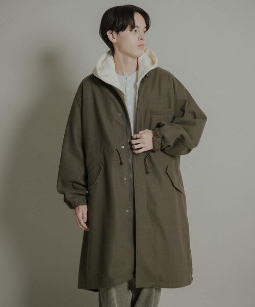 SENSE OF PLACE by URBAN RESEARCH（センスオブプレイスバイアーバンリサーチ）の「『UR TECH』 カットメルトンモッズコート（モッズコート・メンズ・BLACK/KHAKI・M/L）」の22枚目の写真