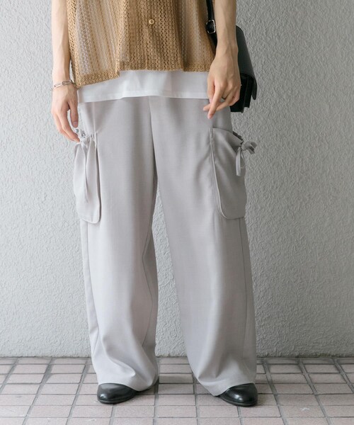 SENSE OF PLACE by URBAN RESEARCH(センスオブプレイスバイアーバンリサーチ)の「『セットアップ対応』 リネンライクサイドポケットワイドパンツ(その他パンツ・メンズ・GREIGE/BLUE・M/L)」の8枚目の写真