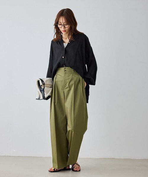 ROPE' PICNIC(ロペピクニック)の「布帛シアーカーディガンブラウス(シャツ/ブラウス・レディース・ブラック/キナリ/ベージュ・F)」の8枚目の写真