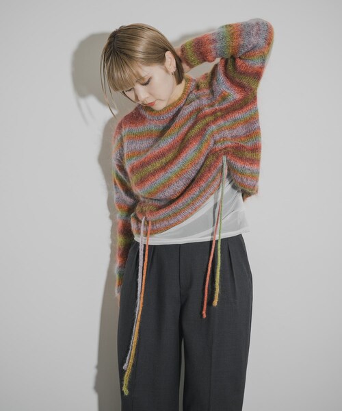 THE GOODLAND MARKET（ザグッドランドマーケット）の「cwtch　PSYCHEDELIC KNIT TOPS（ニット/セーター・レディース・NAVY/YELLOW・Free）」の17枚目の写真
