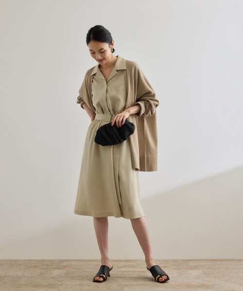 ROPE'（ロペ）の「【洗える】サファリシャツワンピース（ワンピース・レディース・ベージュ/ネイビー・36/38）」の10枚目の写真
