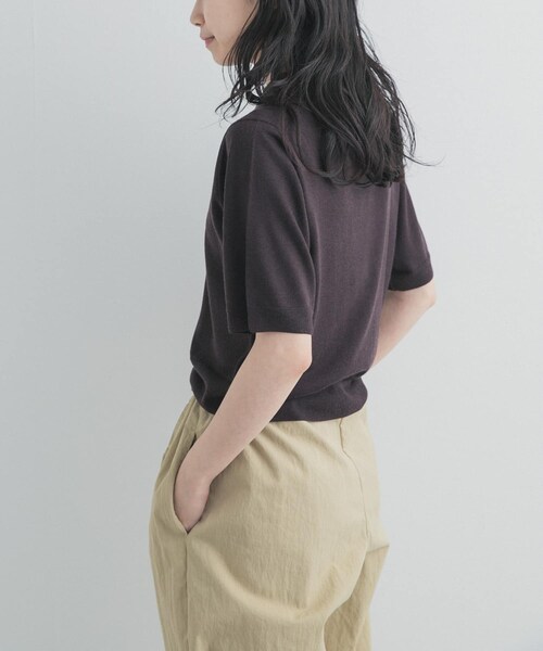 URBAN RESEARCH DOORS(アーバンリサーチドアーズ)の「FUJI SILKCASHMERE SKIPPERPOLO(ニット/セーター・レディース・BROWN/BEIGE/OFF WHITE・2)」の9枚目の写真