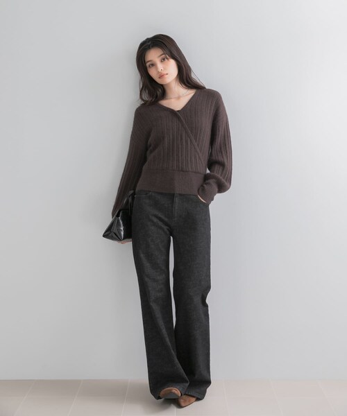 URBAN RESEARCH ROSSO（アーバンリサーチロッソ）の「『一部WEB限定カラー』ランダムリブカシュクールニット（ニット/セーター・レディース・OFF WHITE/COFFEE/BLUE GRAY/RED・Free）」の20枚目の写真