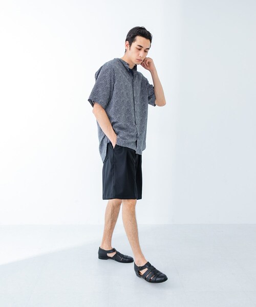 URBAN RESEARCH（アーバンリサーチ）の「PRINT BAND COLLAR SHIRTS（シャツ/ブラウス・メンズ・BLK×BEG/BLK×WHT/NVY×BRN・M/L）」の21枚目の写真