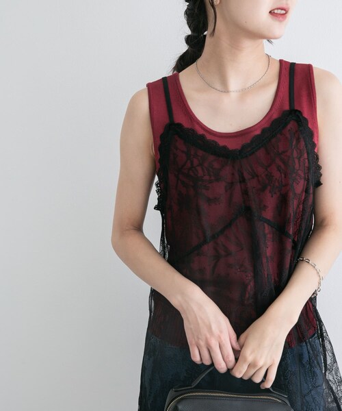 ITEMS URBANRESEARCH(アイテムズ アーバンリサーチ)の「『洗濯可』2WAYニットタンクトップ(ニット/セーター・レディース・OFF/GRN/BLK/BRN/BRD・Free)」の5枚目の写真