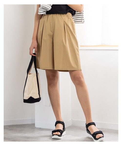 nissen（ニッセン）の「大きいサイズ　ストレッチうすカル楽ちんキュロットパンツ（吸汗速乾）（ゆったりヒップ）（パンツ・レディース・黒/ベージュ/ピスタチオ/ストロベリークリーム・L/LL/3L/4L/5L/6L/8L/10L）」の18枚目の写真