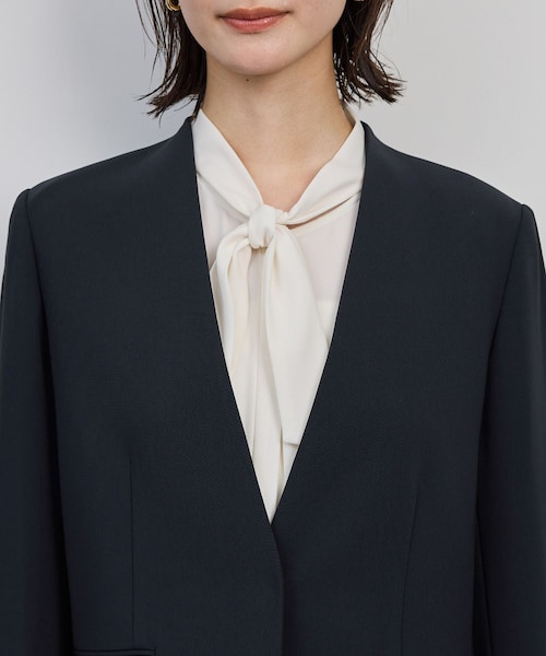 ROPE'（ロペ）の「トリアセダブルクロス Ｖネックジャケット/イージーケア・セットアップ対応・25AW（ノーカラージャケット・レディース・ネイビー・36/38/40）」の16枚目の写真