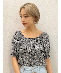 EMODA | ギャザーオフショルダートップ(シャツ/ブラウス)