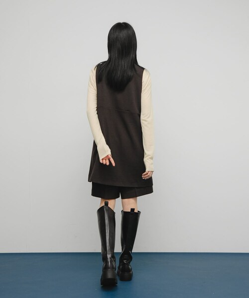 KBF（ケイビーエフ）の「シアーリブデザインカットソー（Tシャツ/カットソー・レディース・L.BEIGE/PINK/CHARCOAL・one）」の22枚目の写真