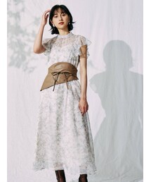 MERCURYDUO | コルセットベルト付ペイズリーロングワンピース(ワンピース)