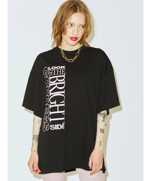 jouetie（ジュエティ）の「チェッカースーパーBIG Tシャツ（Tシャツ/カットソー・レディース・オレンジ/ブラック/オフホワイト・M）」の3枚目の写真