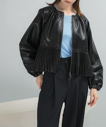 URBAN RESEARCH ROSSO | MARILYN MOON　eco leather pleats jacket(ブルゾン)
