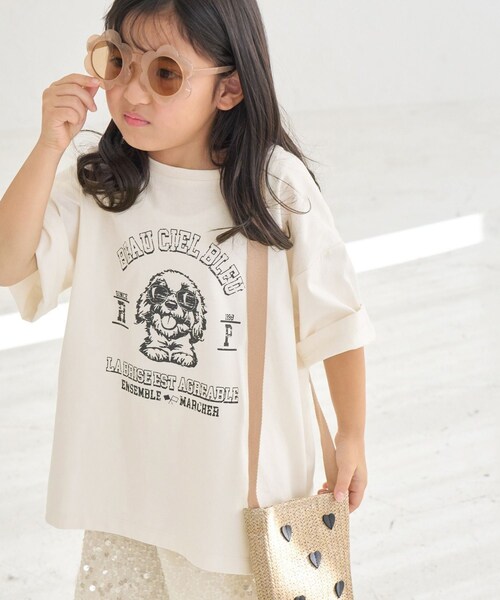 ROPE' PICNIC（ロペピクニック）の「【KIDS】DOGプリントトップス（Tシャツ/カットソー・キッズ・オフホワイト/サックス/ピンク・L/M/S）」の13枚目の写真