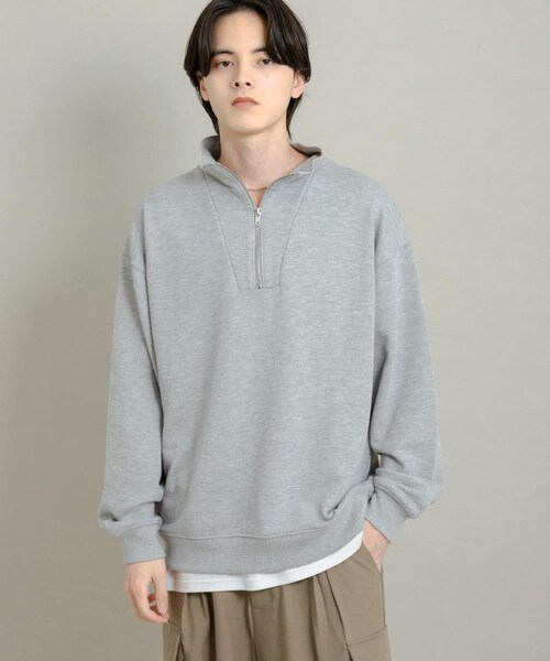 SENSE OF PLACE by URBAN RESEARCH（センスオブプレイスバイアーバンリサーチ）の「『一部WEB限定カラー』ハーフジップロングスリーブスウェット（スウェット・メンズ・BLACK/GRAY/NAVY/GREEN/L.BLUE・M/L）」の4枚目の写真