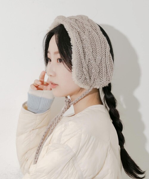 SMELLY（スメリー）の「ケーブルコンビイヤーマフ（イヤーマフ・レディース・IVO/BEG・-）」の16枚目の写真