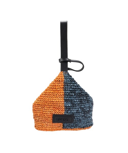 UN3D.（アンスリード）の「BICOLOR RAFFIA MINI BAG（ハンドバッグ・レディース・ブラック/オレンジ・F）」の4枚目の写真