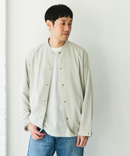 URBAN RESEARCH DOORS(アーバンリサーチドアーズ)の「『イージーケア/速乾/UVカット』クイックドライ ノーカラーライトブルゾン(ブルゾン・メンズ・CHALK/BLUEGREEN/CHARCOAL・M/L)」の6枚目の写真