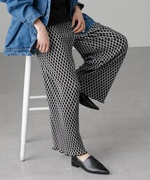 Soiunique | デザイン総柄クリスタルプリーツパンツ［Soiunique］(その他パンツ)