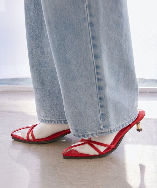 VIS（ビス）の「ナロークロスメタルヒールサンダル（サンダル・レディース・ブラック/レッド・L/M/S）」の9枚目の写真