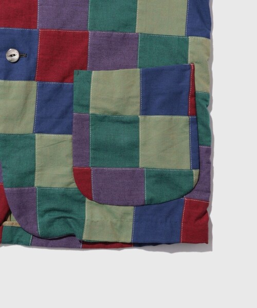 ADAM ET ROPE'(アダムエロペ)の「【NEEDLES/ニードルス】3B Jacket - Cotton Oxford Patchwork(その他アウター・メンズ・ネイビー系・M/S)」の7枚目の写真