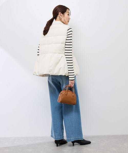 ROPE' PICNIC（ロペピクニック）の「【GREEN DOWN/グリーンダウン】ペプラムダウンベスト（ダウンベスト・レディース・ブラック/オフホワイト・F）」の18枚目の写真