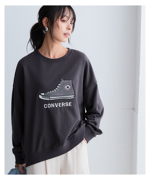 nissen（ニッセン）の「＜大きいサイズ＞綿混サガラ刺しゅうスウェット（コンバース）（スウェット・レディース・ブラウン/黒/ブルー・L/LL/3L/4L/5L）」の7枚目の写真