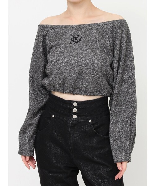 RESEXXY（リゼクシー）の「ルーズオフショルスウェット（スウェット・レディース・ホワイト/ブラック/ピンク・F）」の3枚目の写真