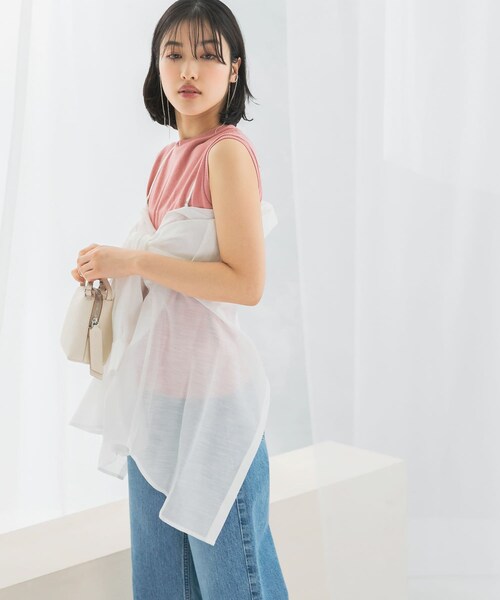 URBAN RESEARCH ROSSO（アーバンリサーチロッソ）の「リネンタッチイージーケアオーバーシャツ（シャツ/ブラウス・レディース・WHITE/LEMON/BLUE/NAVY・FREE）」の6枚目の写真