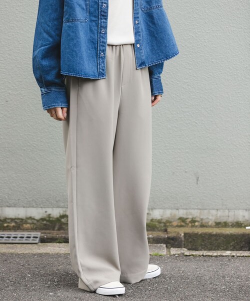 URBAN RESEARCH DOORS（アーバンリサーチドアーズ）の「FORK&SPOON　ダブルクロスイージーパンツ（その他パンツ・レディース・BLACK/BEIGE・1/2）」の19枚目の写真