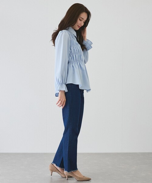 Jayro（ジャイロ）の「ギャザーブラウス　（シャツ/ブラウス・レディース・ブラック/ホワイト/ブルー・F）」の15枚目の写真