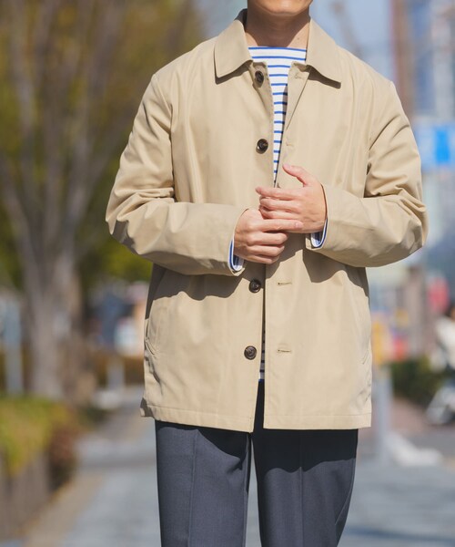 ITEMS URBANRESEARCH(アイテムズ アーバンリサーチ)の「防花粉×UVカット ステンカラーコート(楽着シリーズ)(テーラードジャケット・メンズ・BLK/BEG/KHK・M/L)」の13枚目の写真