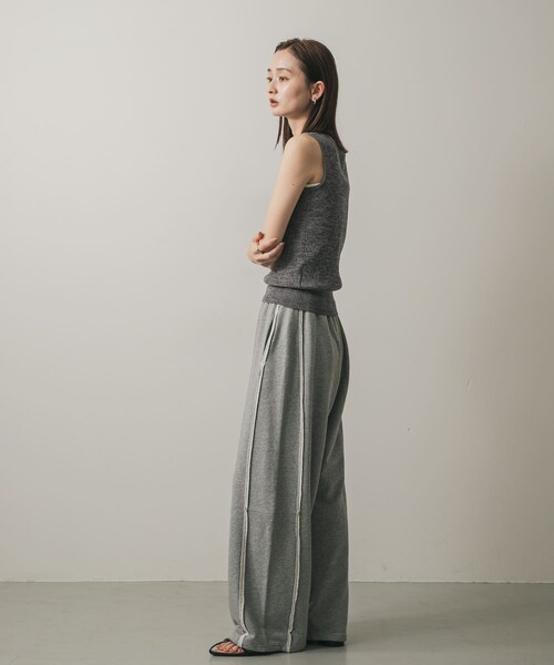 SENSE OF PLACE by URBAN RESEARCH（センスオブプレイスバイアーバンリサーチ）の「キリカエカーブスウェットパンツ（スウェットパンツ・レディース・GRAY/OFF WHITE・one）」の15枚目の写真