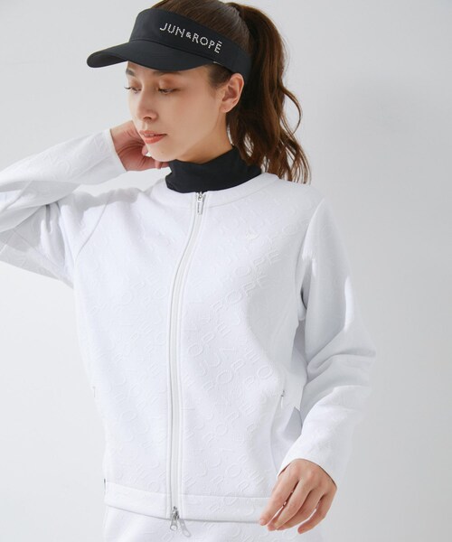 ROPE'（ロペ）の「ロゴモノグラムジャガード　ブルゾン（ブルゾン・レディース・ブラック/ホワイト・L/M/S）」の7枚目の写真